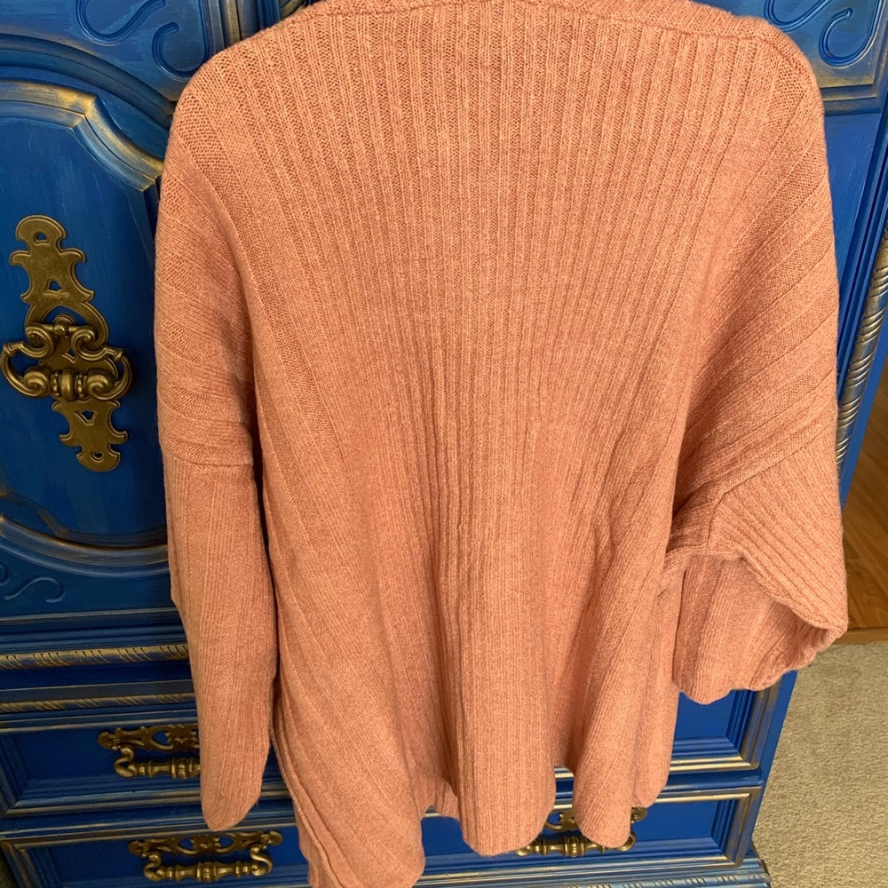 NEW! TopShop Long Cardigan w/ Pockets Rose Medium - Picture 5 of 5